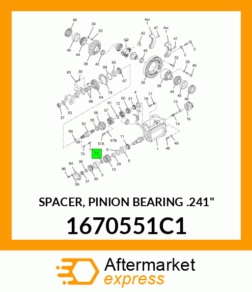 SPACER, PINION BEARING .241" 1670551C1