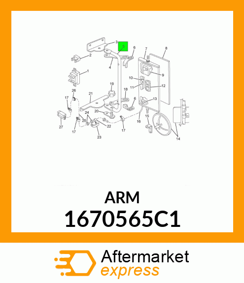 ARM SUPPORT MIRROR HEAD 1670565C1
