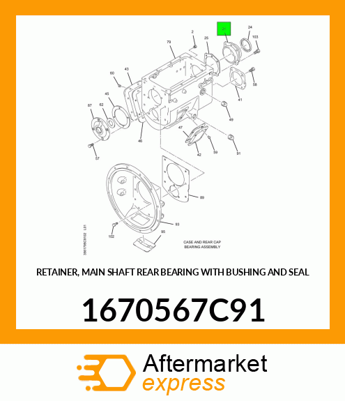 RETAINER, MAIN SHAFT REAR BEARING WITH BUSHING AND SEAL 1670567C91