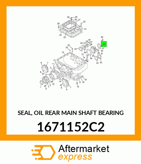 SEAL, OIL REAR MAIN SHAFT BEARING 1671152C2