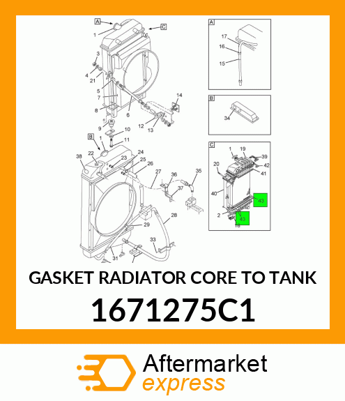 GASKET RADIATOR CORE TO TANK 1671275C1