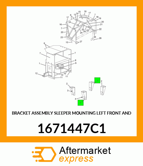 BRACKET ASSEMBLY SLEEPER MOUNTING LEFT FRONT AND 1671447C1