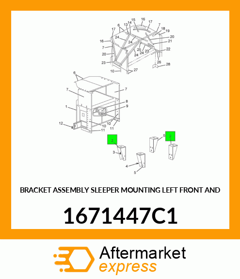 BRACKET ASSEMBLY SLEEPER MOUNTING LEFT FRONT AND 1671447C1