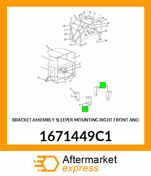 BRACKET ASSEMBLY SLEEPER MOUNTING RIGHT FRONT AND 1671449C1