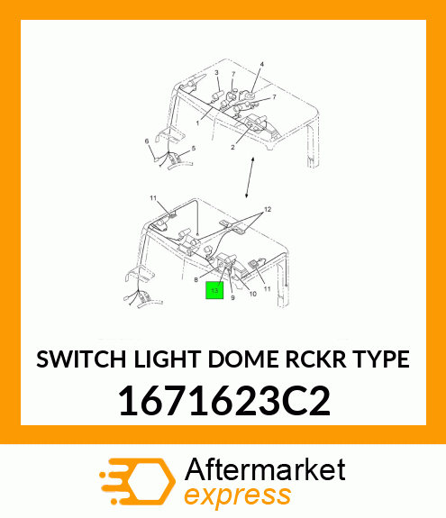 SWITCH LIGHT DOME RCKR TYPE 1671623C2