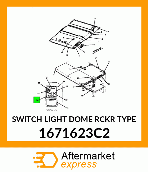 SWITCH LIGHT DOME RCKR TYPE 1671623C2