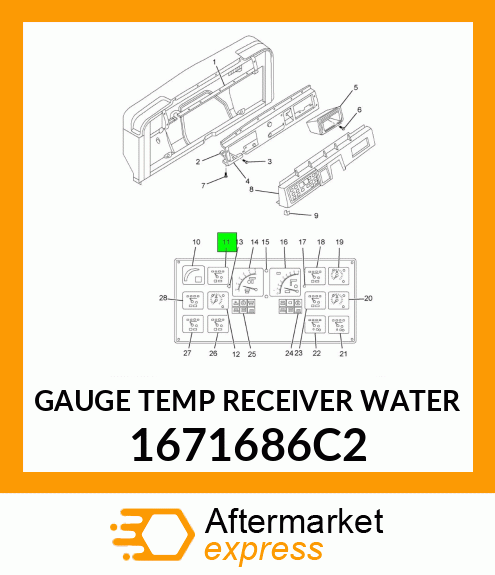 GAUGE TEMP RECEIVER WATER 1671686C2