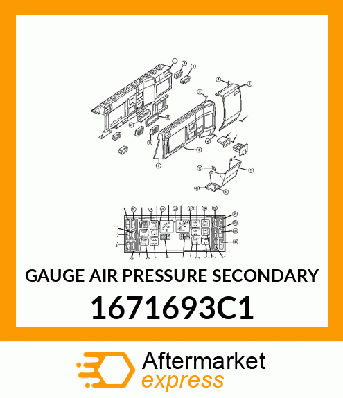 GAUGE AIR PRESSURE SECONDARY 1671693C1