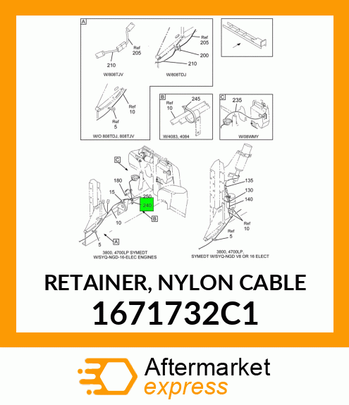 RETAINER, NYLON CABLE 1671732C1