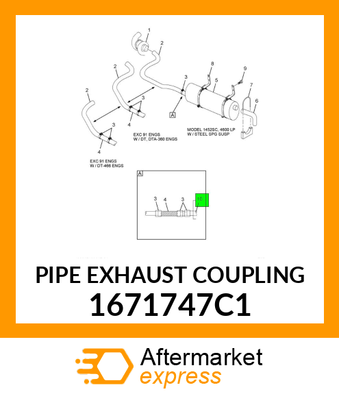 PIPE EXHAUST COUPLING 1671747C1