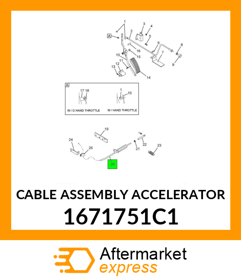 CABLE ASSEMBLY ACCELERATOR 1671751C1