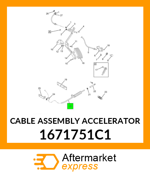 CABLE ASSEMBLY ACCELERATOR 1671751C1