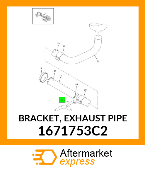 BRACKET, EXHAUST PIPE 1671753C2