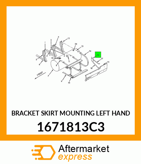 BRACKET SKIRT MOUNTING LEFT HAND 1671813C3