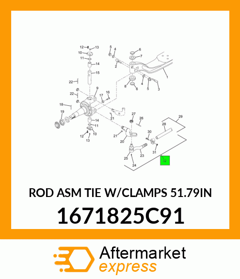 ROD ASM TIE W/CLAMPS 51.79IN 1671825C91