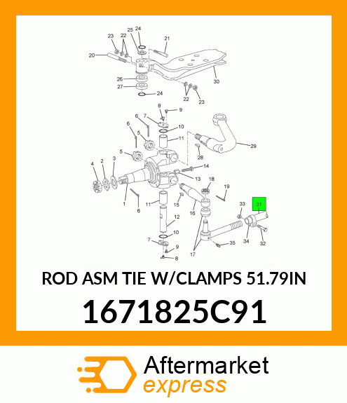 ROD ASM TIE W/CLAMPS 51.79IN 1671825C91