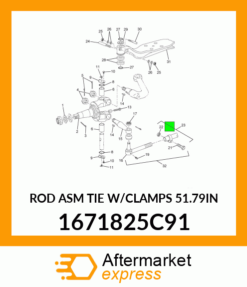 ROD ASM TIE W/CLAMPS 51.79IN 1671825C91