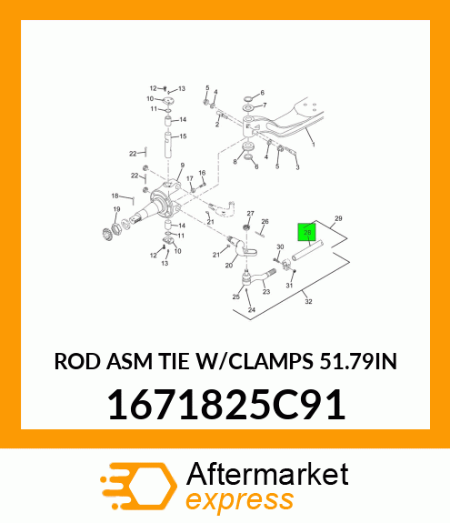 ROD ASM TIE W/CLAMPS 51.79IN 1671825C91