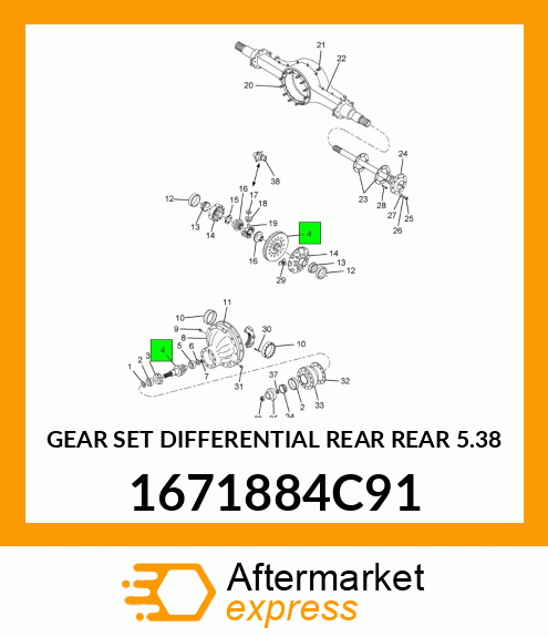 GEAR SET DIFFERENTIAL REAR REAR 5.38 1671884C91