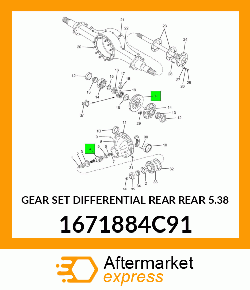 GEAR SET DIFFERENTIAL REAR REAR 5.38 1671884C91