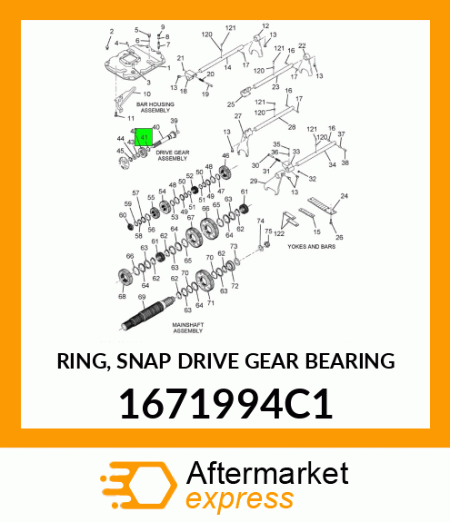 RING, SNAP DRIVE GEAR BEARING 1671994C1