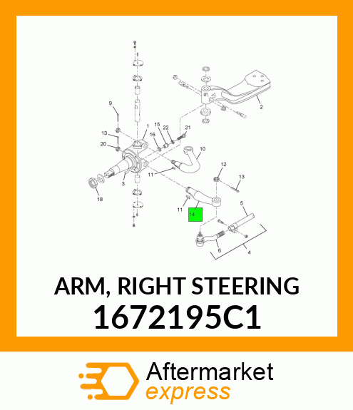 ARM, RIGHT STEERING 1672195C1