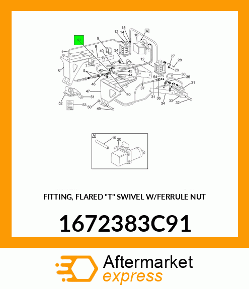 FITTING, FLARED "T" SWIVEL W/FERRULE NUT 1672383C91