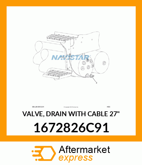 VALVE, DRAIN WITH CABLE 27" 1672826C91