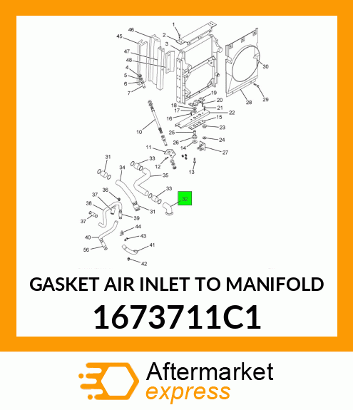 GASKET AIR INLET TO MANIFOLD 1673711C1