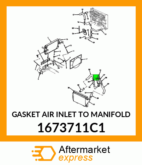 GASKET AIR INLET TO MANIFOLD 1673711C1