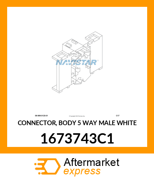 CONNECTOR, BODY 5 WAY MALE WHITE 1673743C1