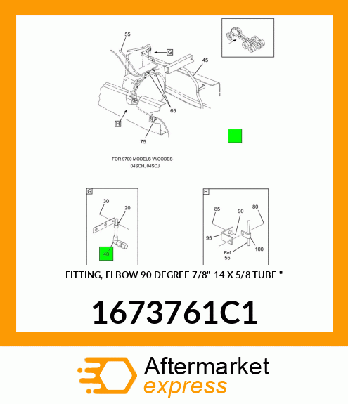 FITTING, ELBOW 90 DEGREE 7/8"-14 X 5/8 TUBE " 1673761C1