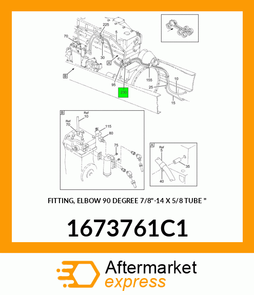 FITTING, ELBOW 90 DEGREE 7/8"-14 X 5/8 TUBE " 1673761C1