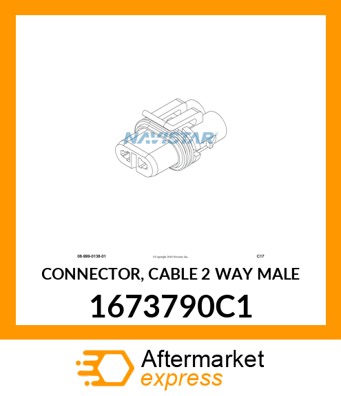 CONNECTOR, CABLE 2 WAY MALE 1673790C1