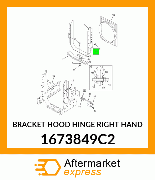 BRACKET HOOD HINGE RIGHT HAND 1673849C2