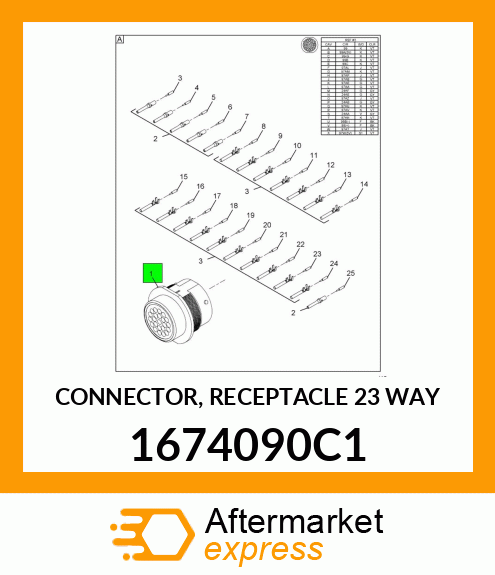 CONNECTOR, RECEPTACLE 23 WAY 1674090C1