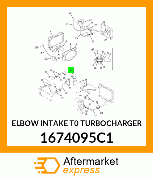 ELBOW INTAKE T0 TURBOCHARGER 1674095C1