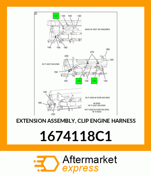 EXTENSION ASSEMBLY, CLIP ENGINE HARNESS 1674118C1