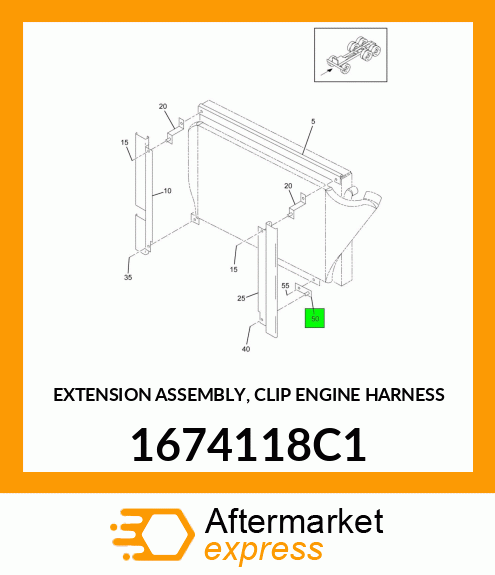 EXTENSION ASSEMBLY, CLIP ENGINE HARNESS 1674118C1