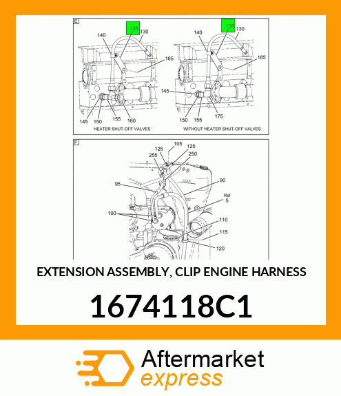 EXTENSION ASSEMBLY, CLIP ENGINE HARNESS 1674118C1