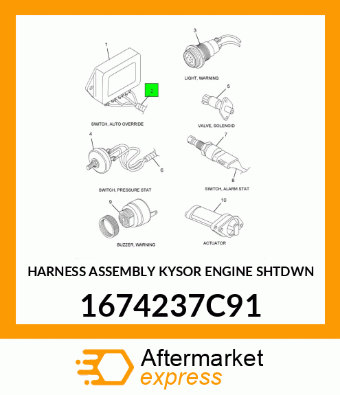 HARNESS ASSEMBLY KYSOR ENGINE SHTDWN 1674237C91