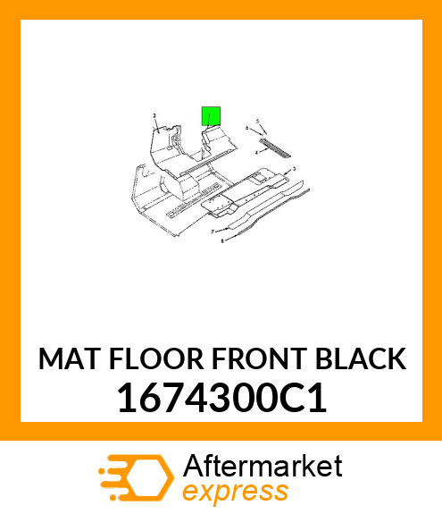 MAT FLOOR FRONT BLACK 1674300C1