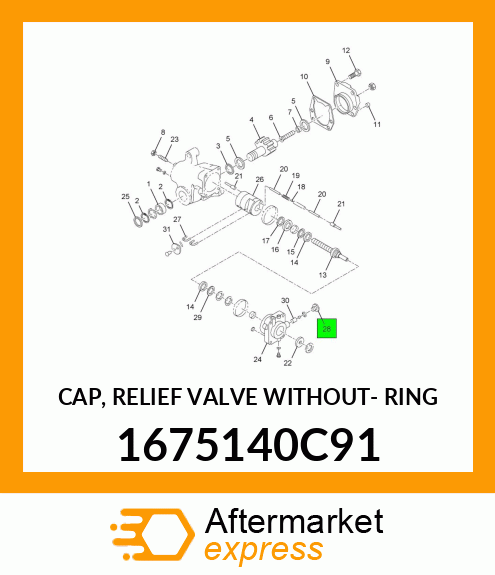 CAP, RELIEF VALVE WITHOUT- RING 1675140C91