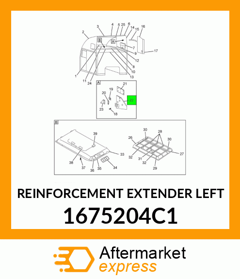 REINFORCEMENT EXTENDER LEFT 1675204C1