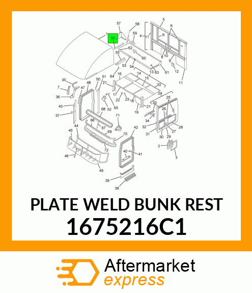 PLATE WELD BUNK REST 1675216C1