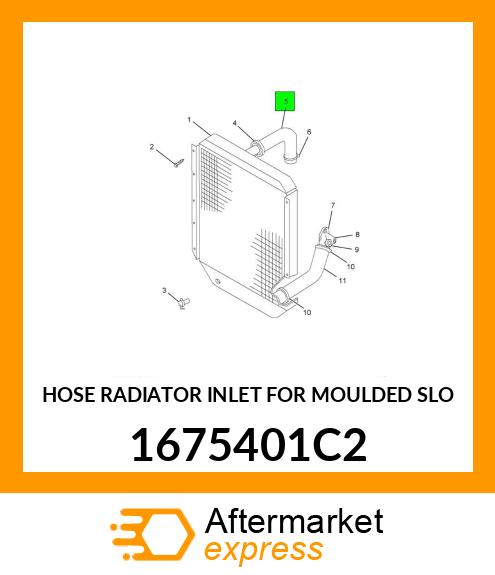 HOSE RADIATOR INLET FOR MOULDED SLO 1675401C2