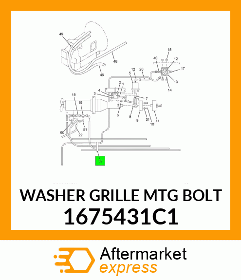 WASHER GRILLE MTG BOLT 1675431C1