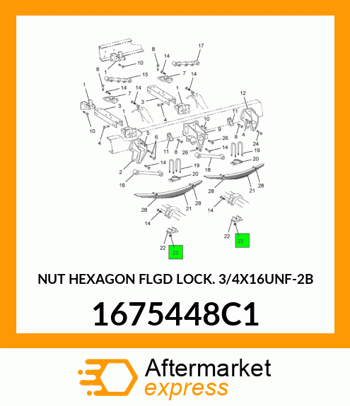 NUT HEXAGON FLGD LOCK 3/4X16UNF-2B 1675448C1