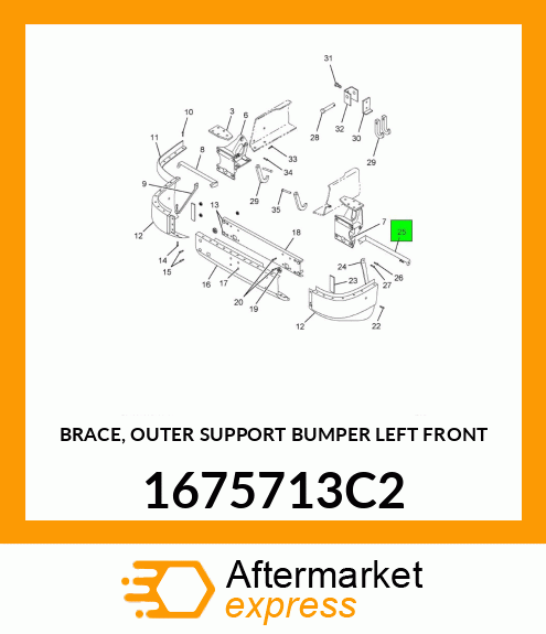 BRACE, OUTER SUPPORT BUMPER LEFT FRONT 1675713C2