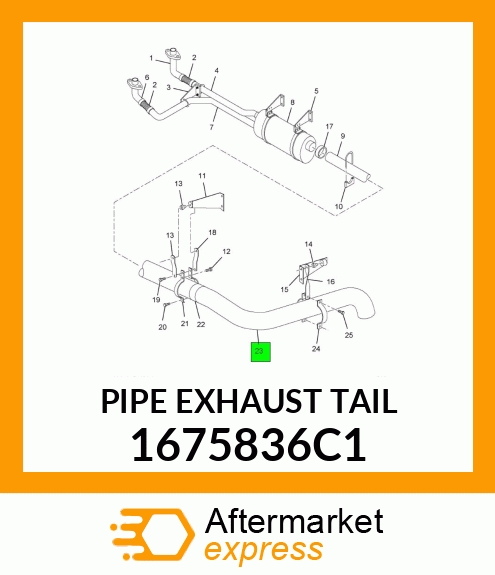 PIPE EXHAUST TAIL 1675836C1